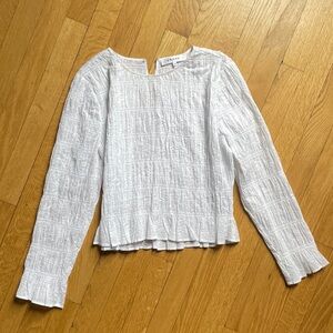 Frame White Crinkled Blouse